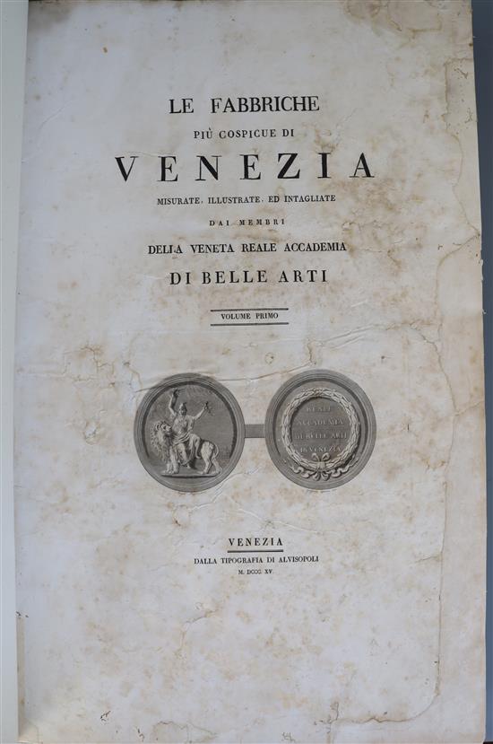 Cicognara, Leopoldo - Le Fabriche piu Cospicue di Venezia, vol 1 only (of 2), folio, half calf, title page